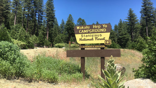 Wakalu Hep Yo Campground Entrance Sign