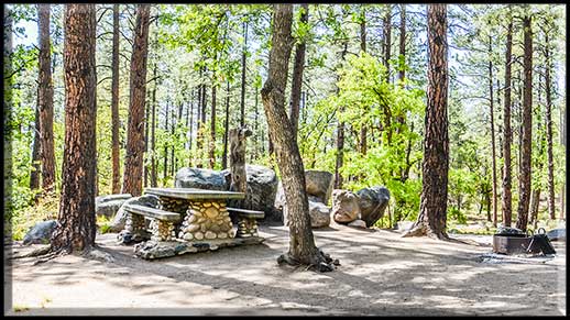 Spacious campsite next to Wolf Creek