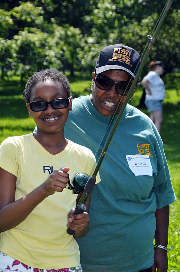 Forest Service helps kids at national Fishing Day on National Mall, Washington DC, June 2009.
