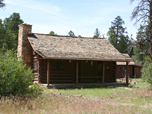 Photograph of the historic Hull Cabin on the Tusayan Ranger District.