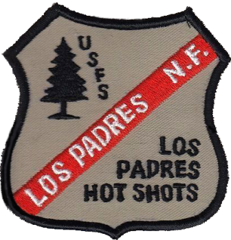 Los Padres National Forest hotshot patch has a pine tree as a logo.