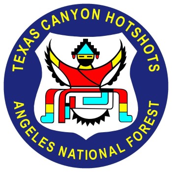 Texas Canyon Hotshots patch logo features a colorful Native American dancing figure.