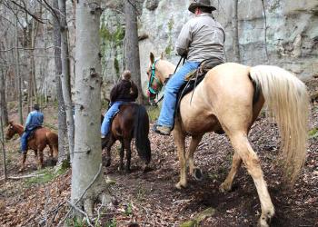 Horseback riding a lake vesuvius