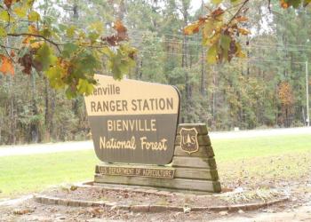 Bienville National Forest office entrance outdoor sign