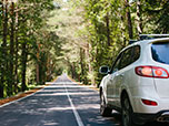 Car driving on a road.