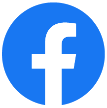 Blue circle with white letter F in middle