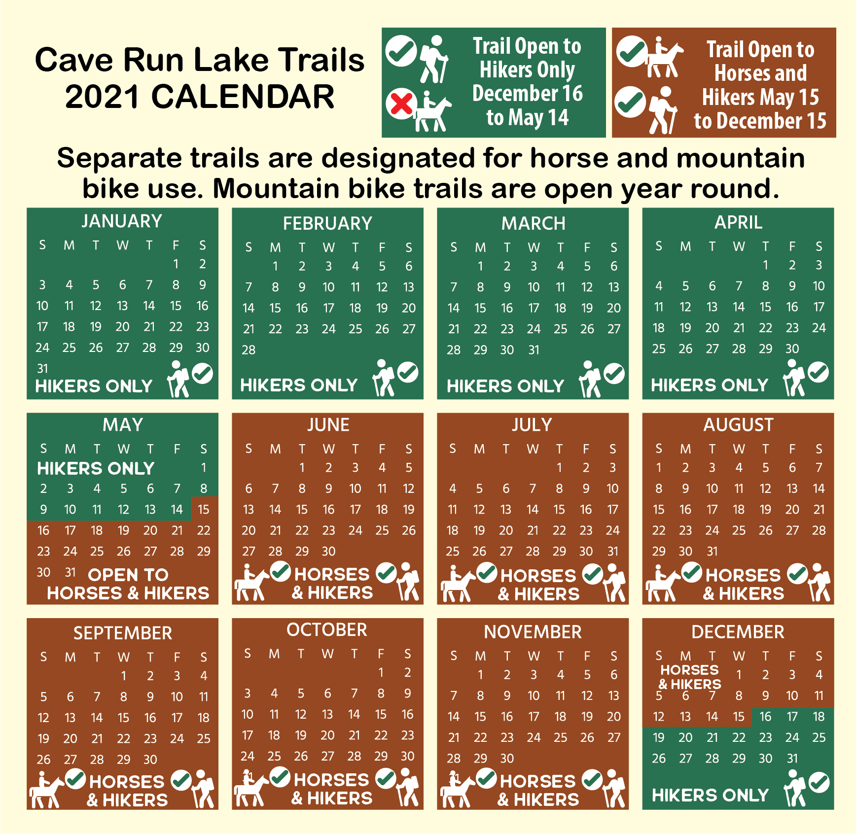 2020 Cave Run Horse Trail Calendar