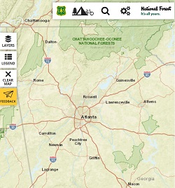 chattahoochee national forest map Chattahoochee Oconee National Forests Maps Publications chattahoochee national forest map