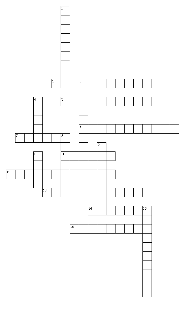 The empty squares for the crossword puzzle