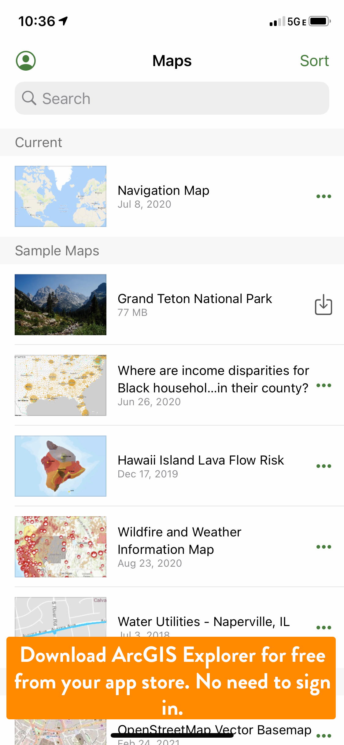 An image of the ArcGIS home interface.