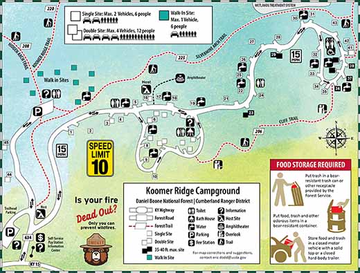 Koomer Ridge Campground Map