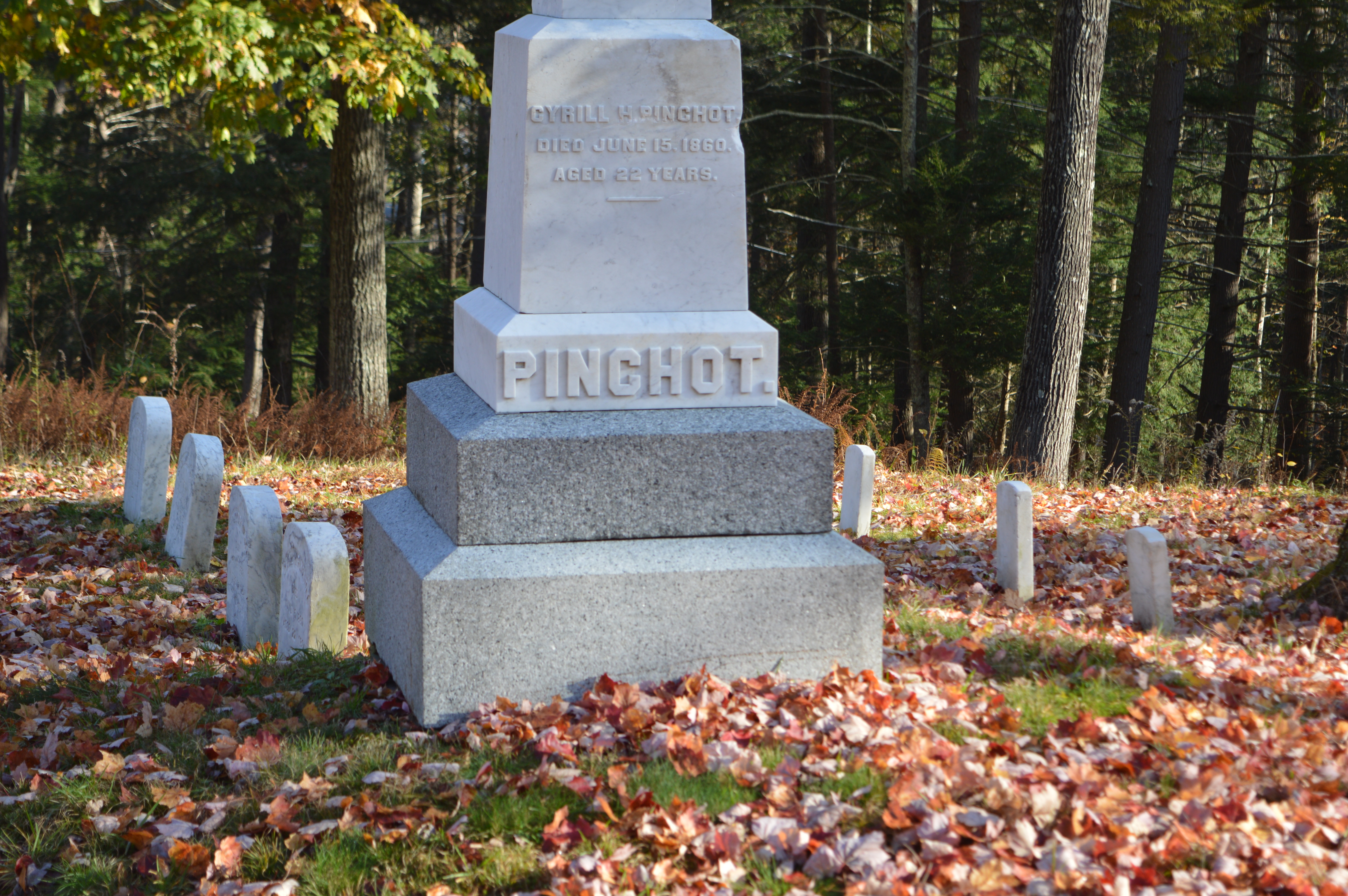 photo of headstone in cemetery at grey towers