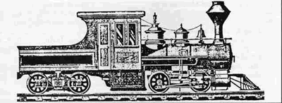 Black and white drawing of the American Fork locomotive.