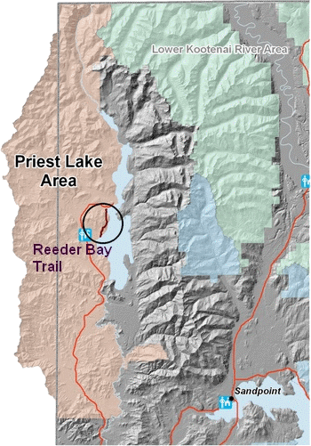 Vicinity map - click for a more detailed map of the trail area