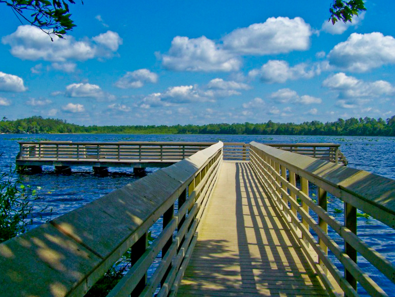 Pier at Lake Eaton Campground