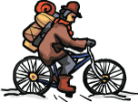 gold rush era bicyclist