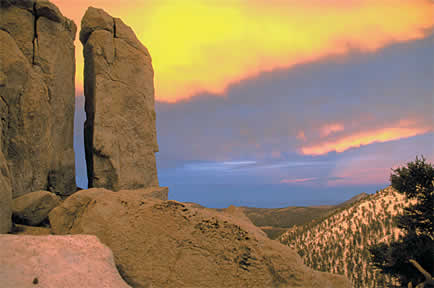 large sandstone rocks at sunrise