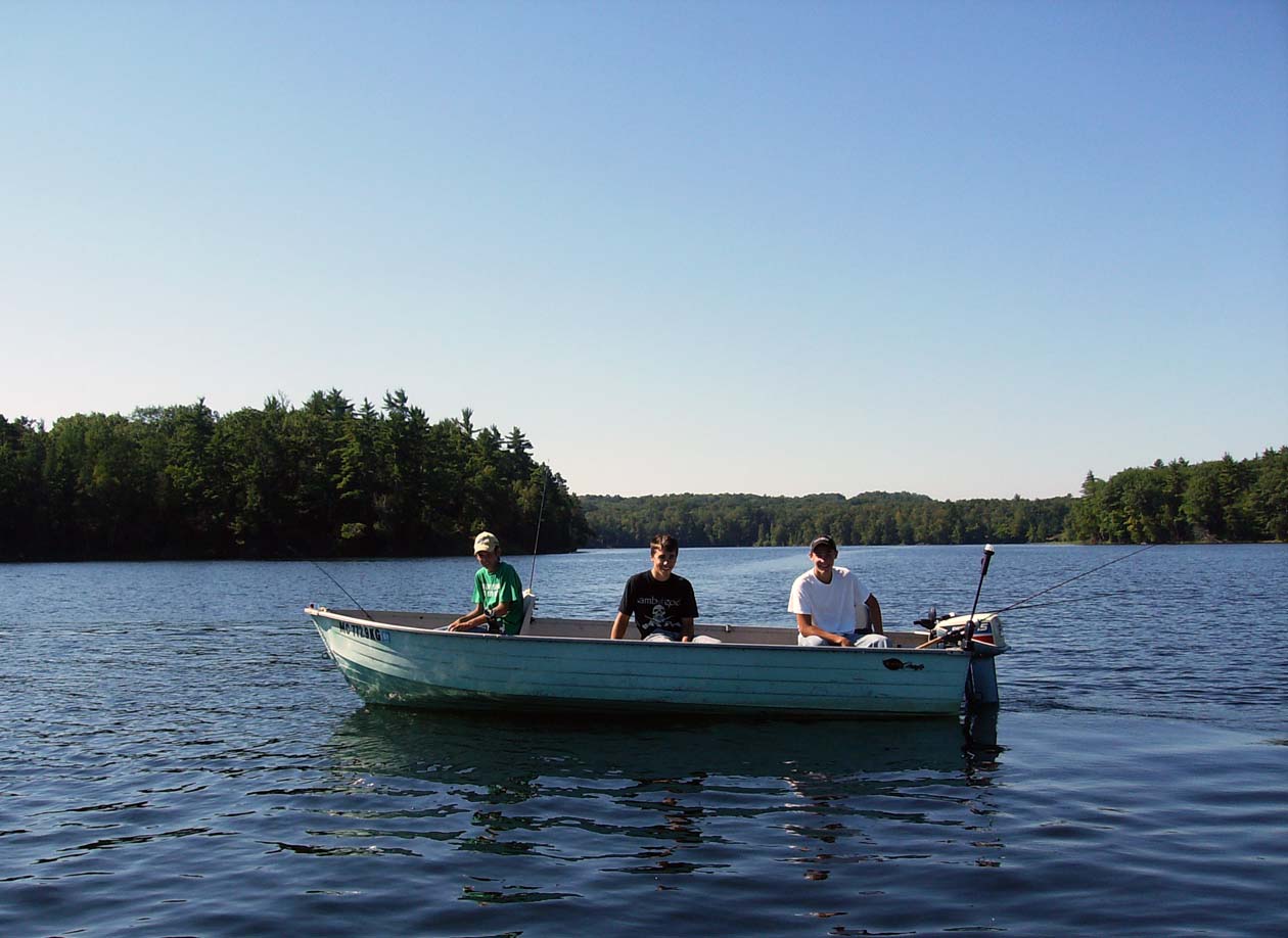 Image result for fishing boat on a lake