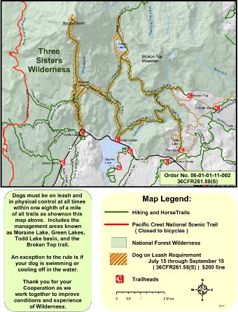 three sisters wilderness map Deschutes National Forest South Sister Climber Trail