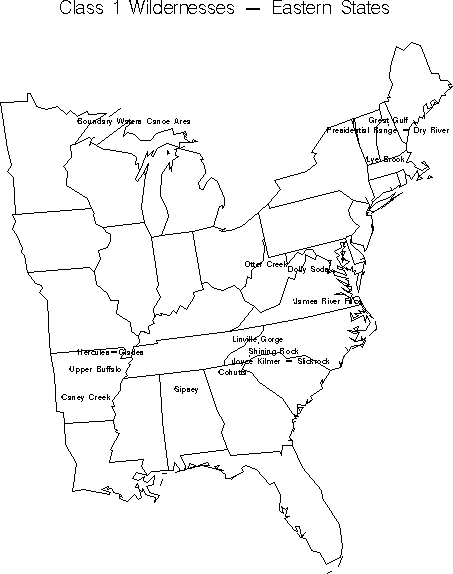 [map] Eastern United States Class I Area Site Map