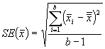 Standard error equation.