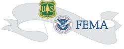 Logo for the United States Forest Service and FEMA.