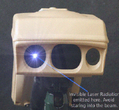 photo of ike with laser beam