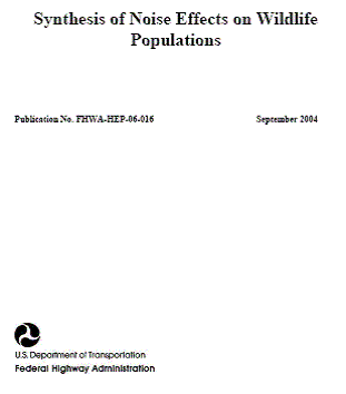 Cover Page - Federal Highway Admininstration - Noise effects report
