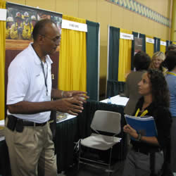 Ted Willis promoting opporunities of becoming a Forest Service employee at the SAF Convention.
