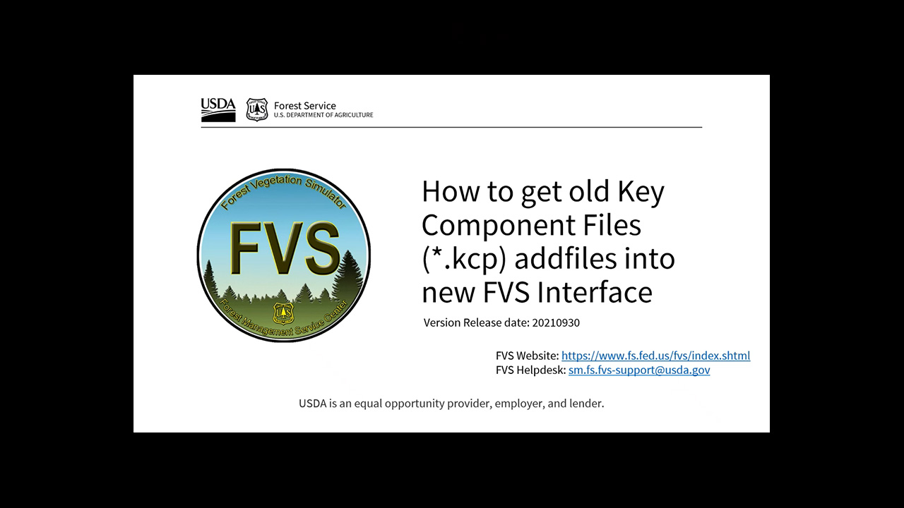 First frame of video showing the title and the Forest Vegetation Simulator icon.