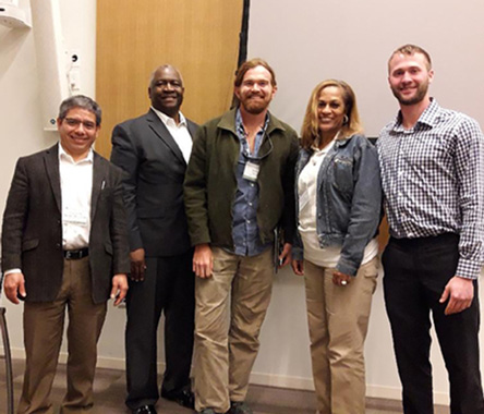 Presenters pose for photo during the Agroforestry Economics workshop. Photo courtesy of Victor Harris.