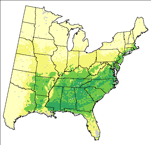 HadleyCM3 – A1FI (High, Hadley - High Scenario for Brown-headed Nuthatch