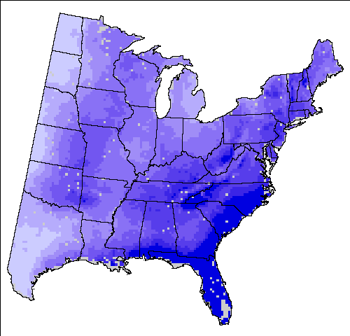 Annual precipitation (mm) Current Modelled