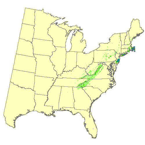 Community Climate System Model 4.0 (CCSM4), Moderate emissions (RCP 4.5) for pitch pine Community Climate System Model 4.0 (CCSM4), Moderate emissions (RCP 4.5) for pitch pine