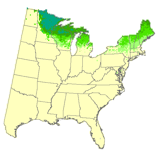Geophysical Fluid Dynamics Laboratory (GFDL), Moderate emissions (RCP 8.5) for quaking aspen Geophysical Fluid Dynamics Laboratory (GFDL), Moderate emissions (RCP 8.5) for quaking aspen