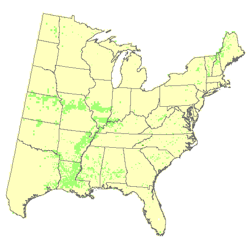 Average of 3 GCM, Moderate emissions (RCP 4.5) for pin cherry