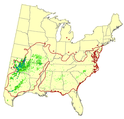 Modeled Habitat for blackjack oak