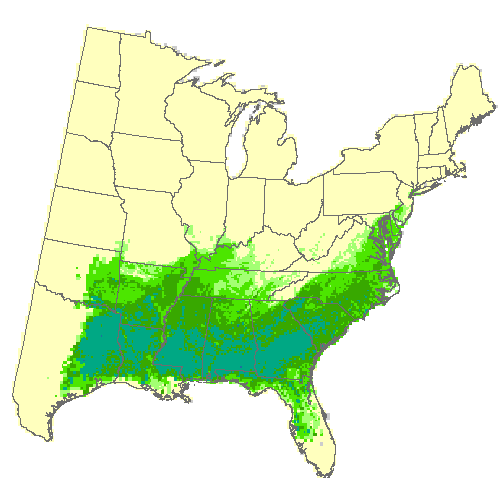 Community Climate System Model 4.0 (CCSM4), Moderate emissions (RCP 4.5) for water oak Community Climate System Model 4.0 (CCSM4), Moderate emissions (RCP 4.5) for water oak