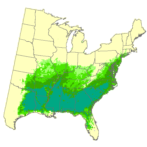 Community Climate System Model 4.0 (CCSM4), Moderate emissions (RCP 8.5) for water oak Community Climate System Model 4.0 (CCSM4), Moderate emissions (RCP 8.5) for water oak