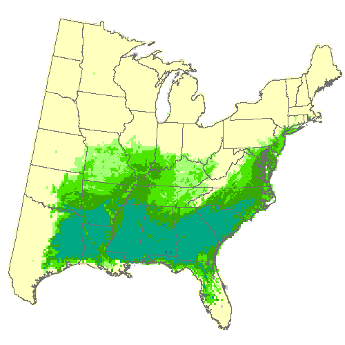 HadGEM2-ES, Moderate emissions (RCP 4.5) for water oak HadGEM2-ES, Moderate emissions (RCP 4.5) for water oak