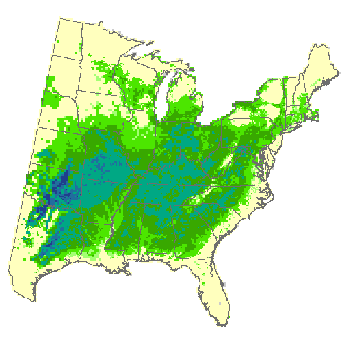 Geophysical Fluid Dynamics Laboratory (GFDL), Moderate emissions (RCP 4.5) for post oak