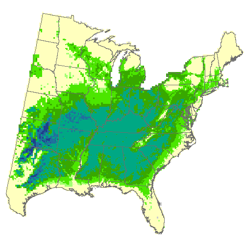 HadGEM2-ES, Moderate emissions (RCP 4.5) for post oak
