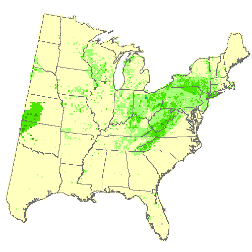 Community Climate System Model 4.0 (CCSM4), Moderate emissions (RCP 4.5) for black locust Community Climate System Model 4.0 (CCSM4), Moderate emissions (RCP 4.5) for black locust