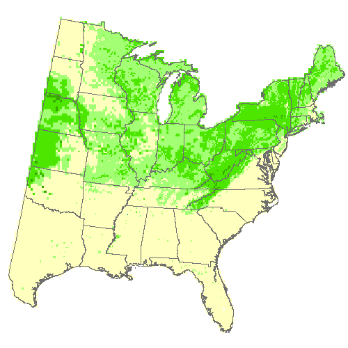 Average of 3 GCM, Moderate emissions (RCP 8.5) for black locust Average of 3 GCM, Moderate emissions (RCP 8.5) for black locust