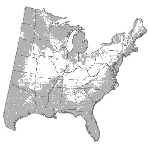 Difference Summary for eastern redbud under Average of 3 GCM, Moderate emissions (RCP 8.5)