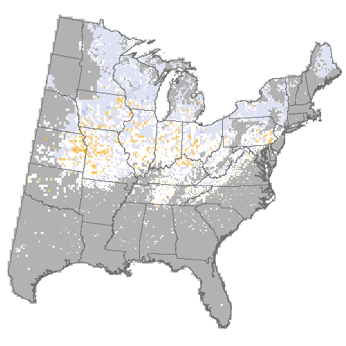Difference Summary for black walnut under Community Climate System Model 4.0 (CCSM4), Moderate emissions (RCP 8.5)