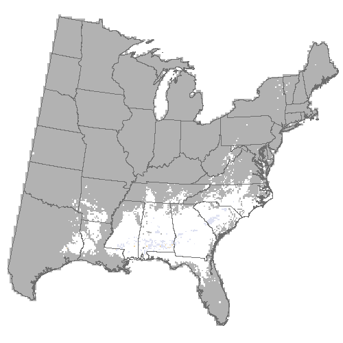 Difference Summary for southern magnolia under Community Climate System Model 4.0 (CCSM4), Moderate emissions (RCP 8.5)