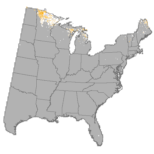 Difference Summary for balsam poplar under Average of 3 GCM, Moderate emissions (RCP 8.5)