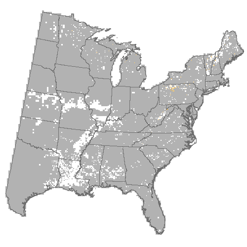 Difference Summary for pin cherry under Average of 3 GCM, Moderate emissions (RCP 4.5)