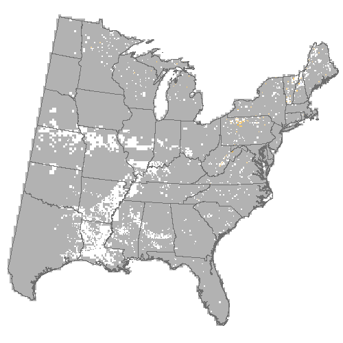 Difference Summary for pin cherry under Average of 3 GCM, Moderate emissions (RCP 8.5)